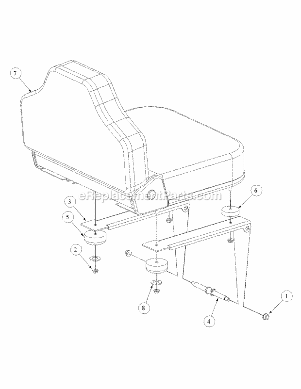 Seat Assembly Diagram and Parts List for M48-KWS 53AB5D4M150 Cub Cadet Sprayer